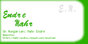 endre mahr business card